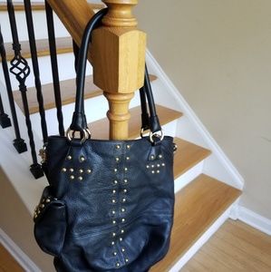 Crown Vintage,  Black with Gold Studs Hobo